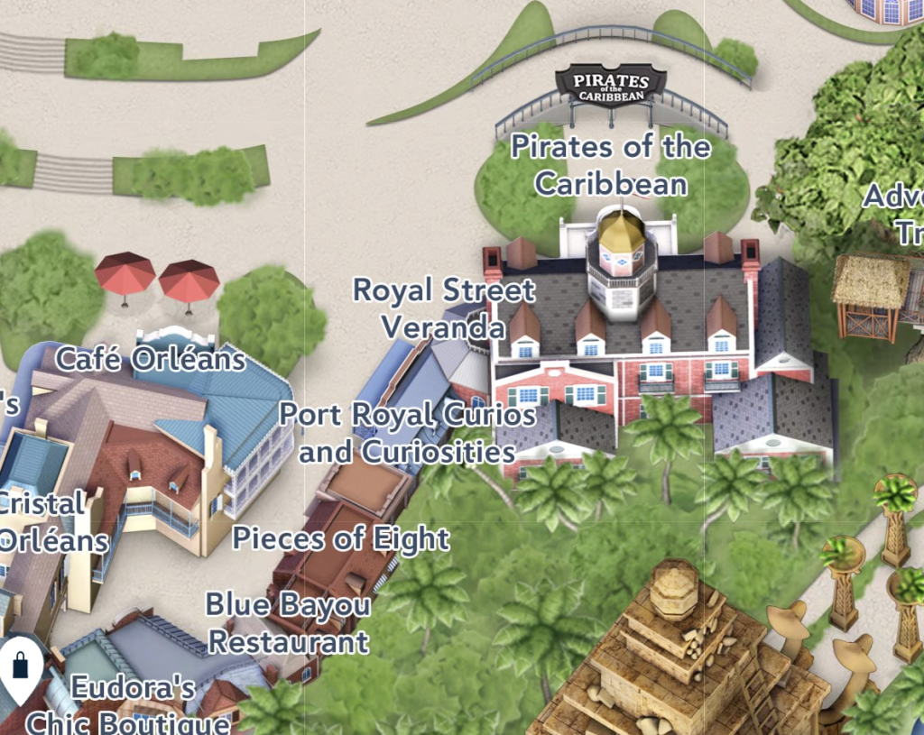map of disneyland pirates of the caribbean