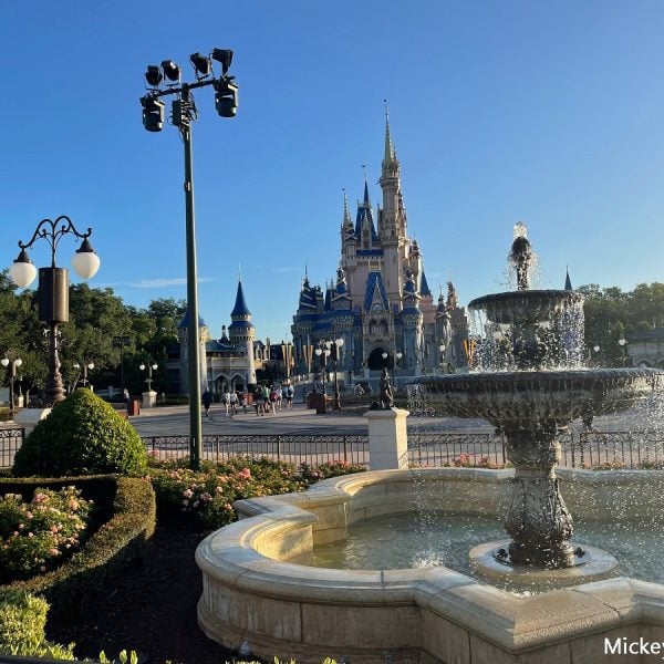 Cinderella Castle with fountain at magic kingdom
