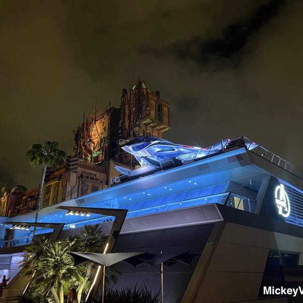 Avengers Campus nighttime