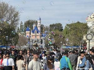 Disneyland big crowds in front of castle