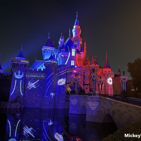 Sleeping Beauty Castle at Star Wars Nite