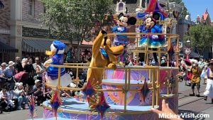 The Celebrate Happy Cavalcade at Disneyland Park characters