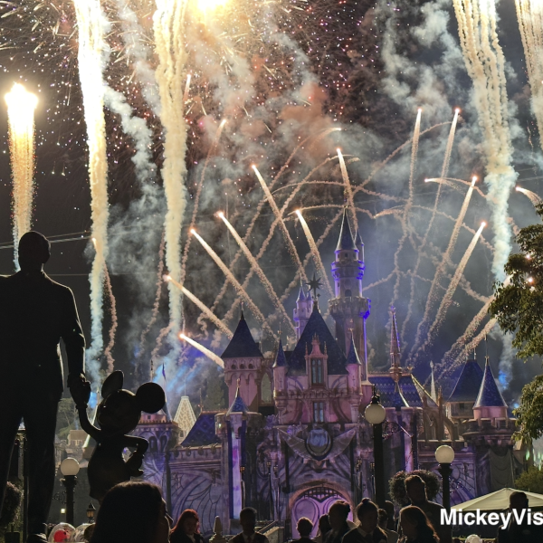 Disneyland castle fireworks view
