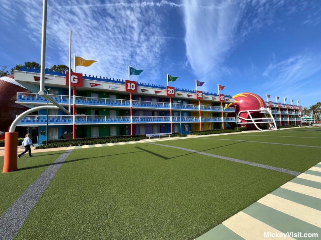 Disney's All-Star Sports football field courtyard