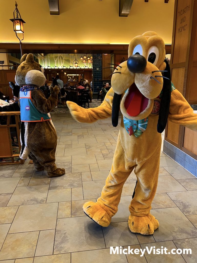 pluto at mickeys tales of adventure character dining