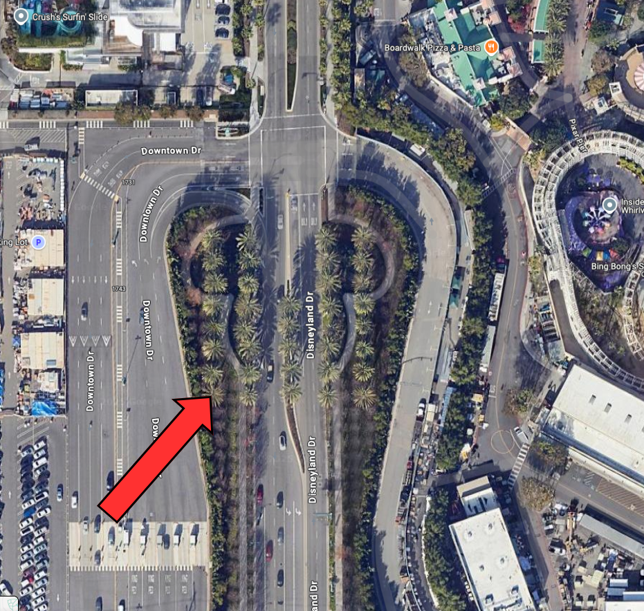 disneyland mickey mouse head planter aerial