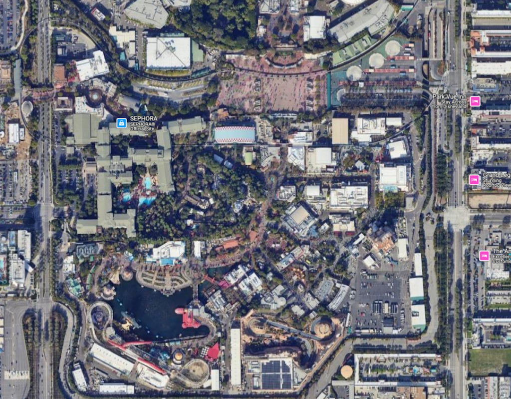 disney california adventure aerial map