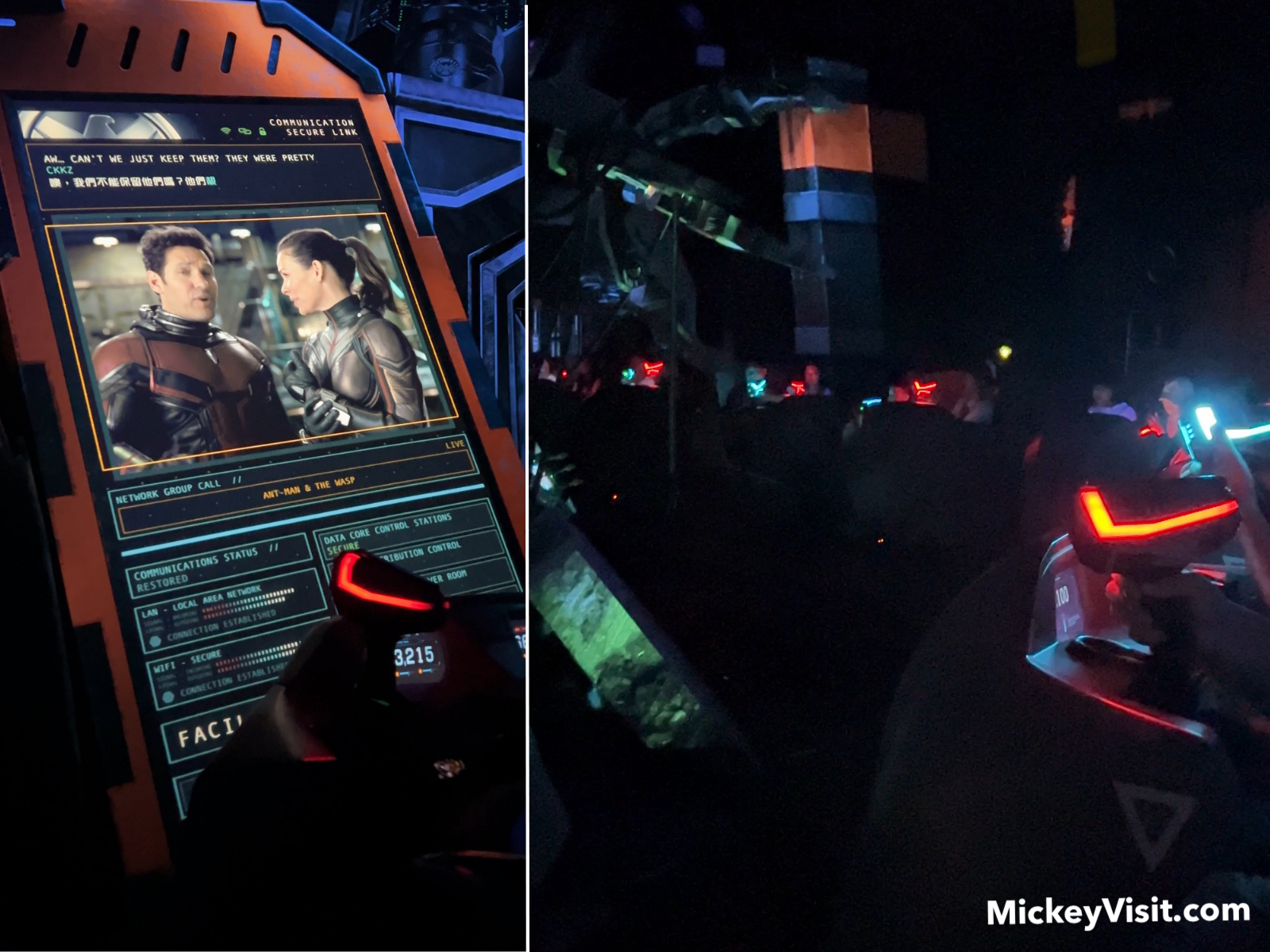 inside Ant-Man and The Wasp: Nano Battle! ride at Hong Kong Disneyland ride vehicles