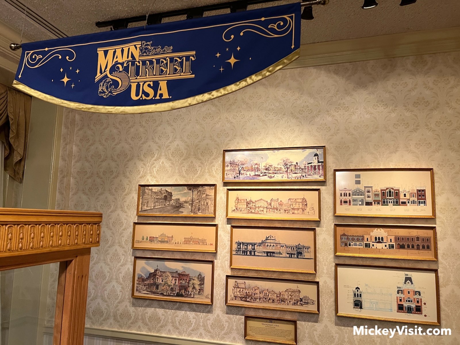 gallery exhibit of Main Street U.S.A. at Disneyland Main Street Opera House