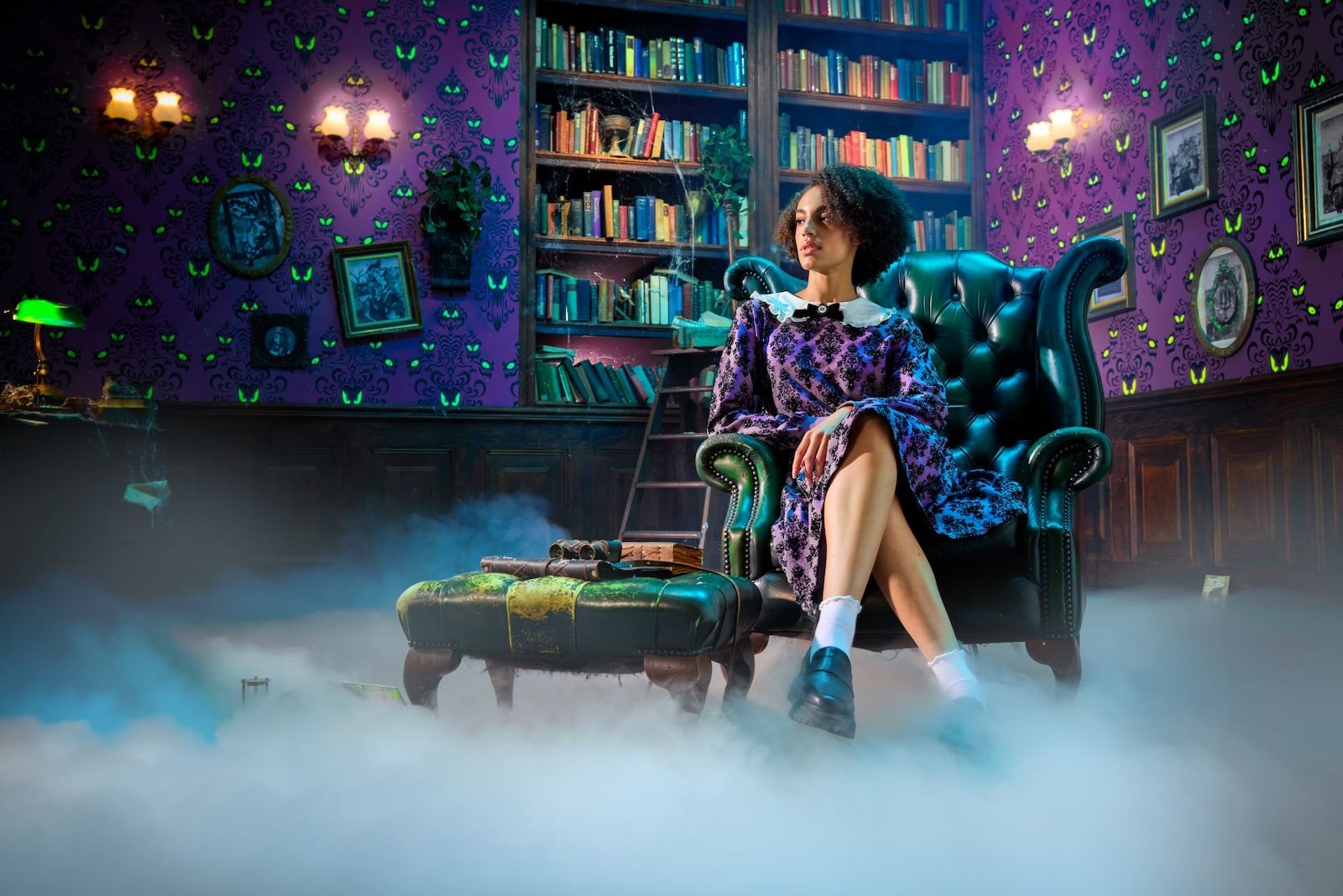Haunted Mansion Purple Wallpaper Dress 