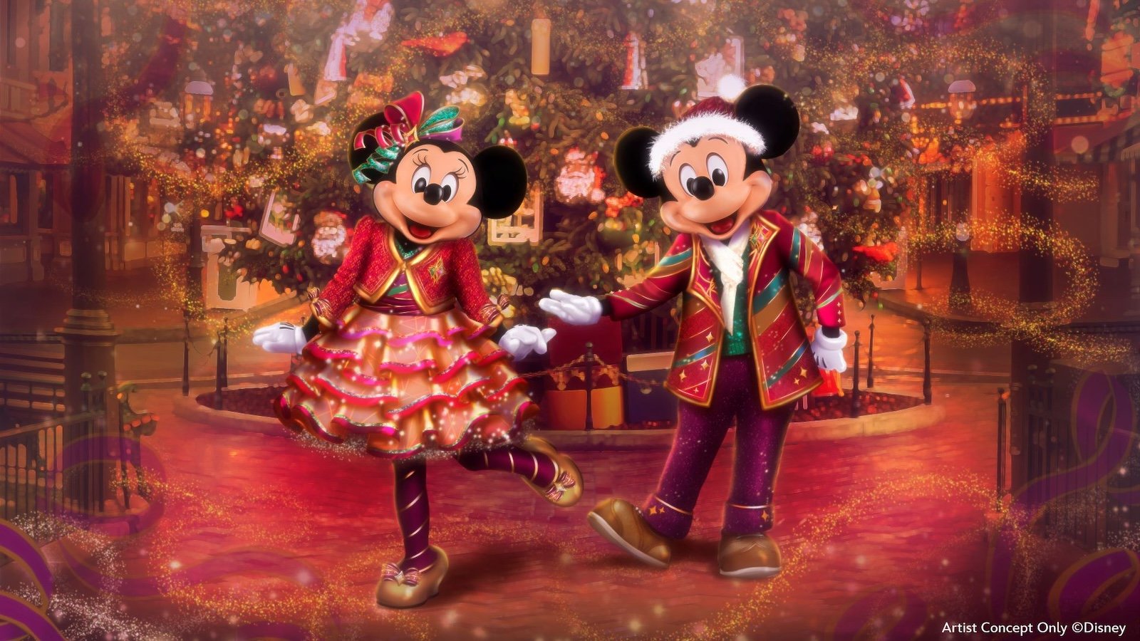 Mickey and Minnie Christmas outfits Disneyland