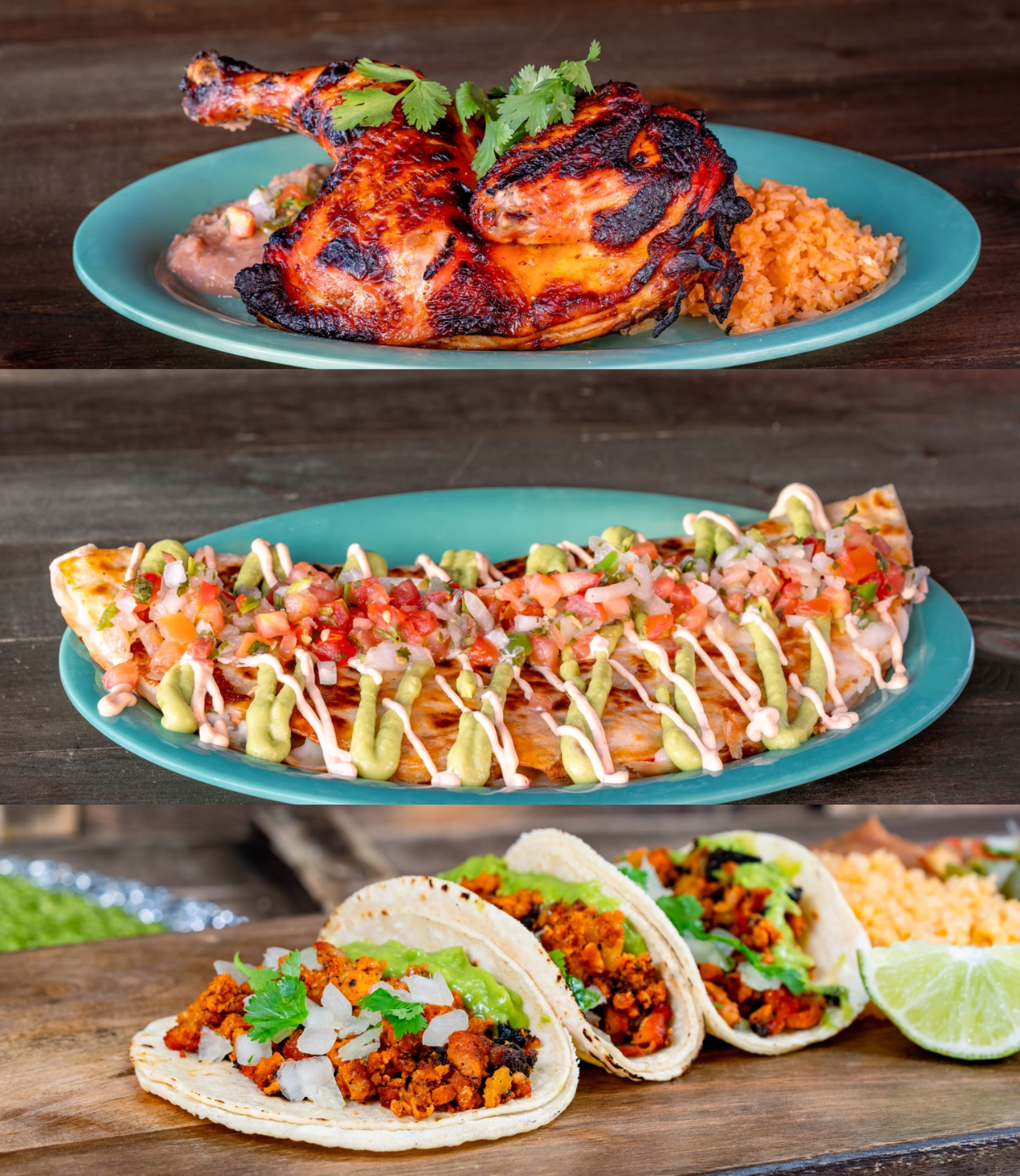 Plaza de la Familia foods at Paradise Garden Grill