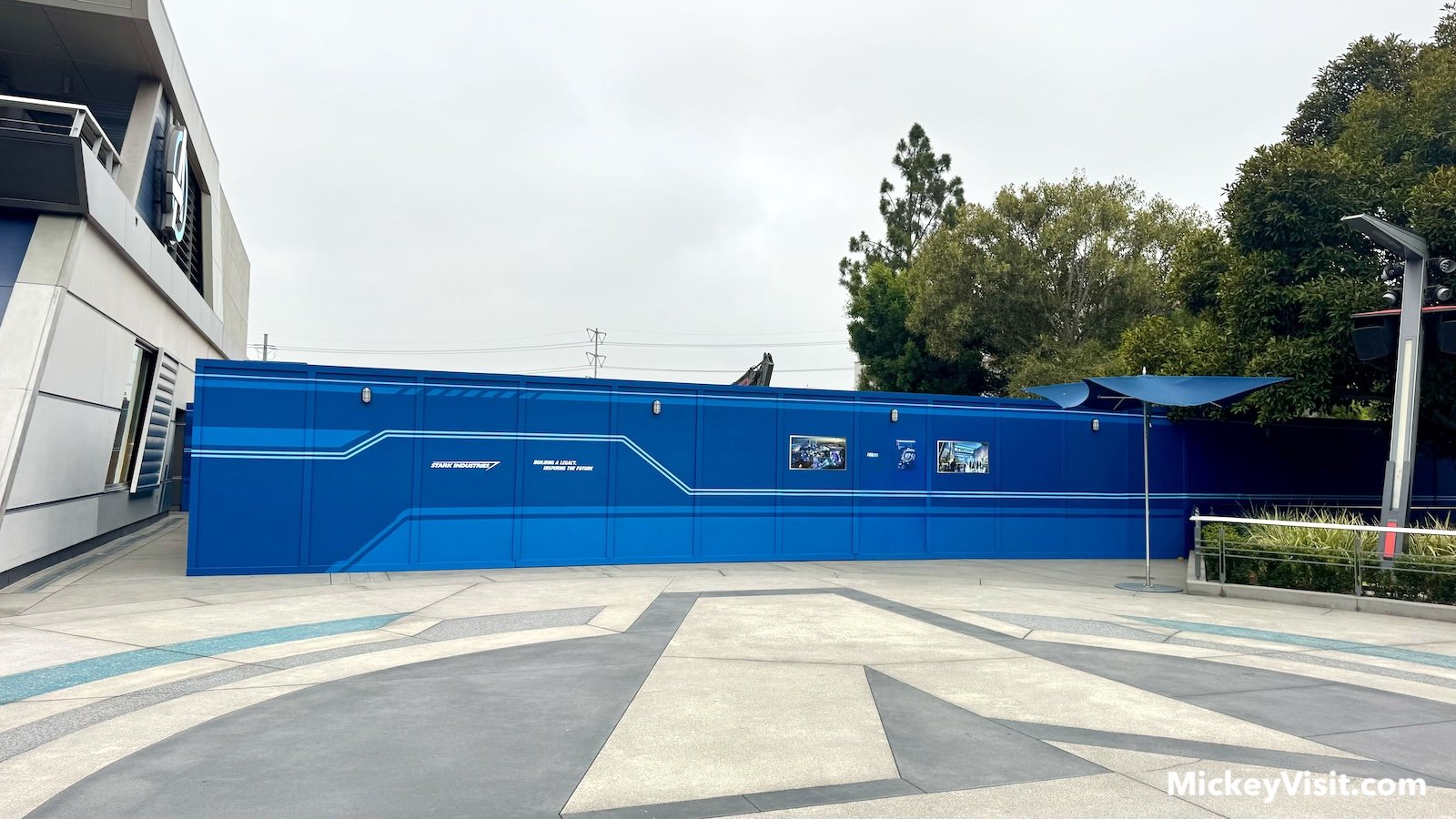 Avengers Campus construction walls