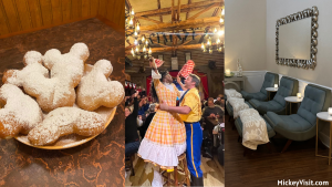 Mickey-shaped beignets, Hoop-Dee-Doo Musical Revue, Grand Floridian spa