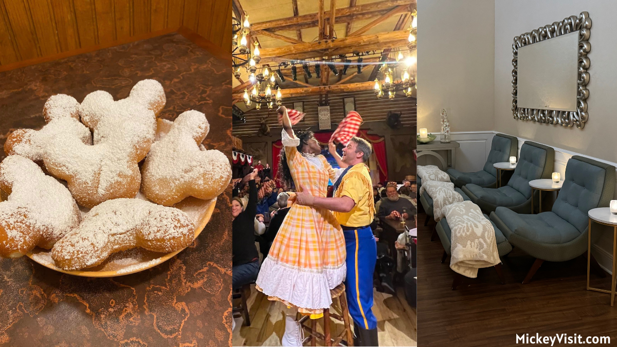 Mickey-shaped beignets, Hoop-Dee-Doo Musical Revue, Grand Floridian spa