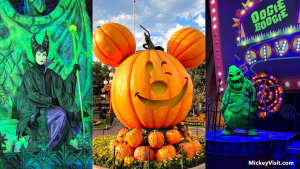 Disneyland Maleficent, Mickey pumpkin, and Oogie Boogie Halloween