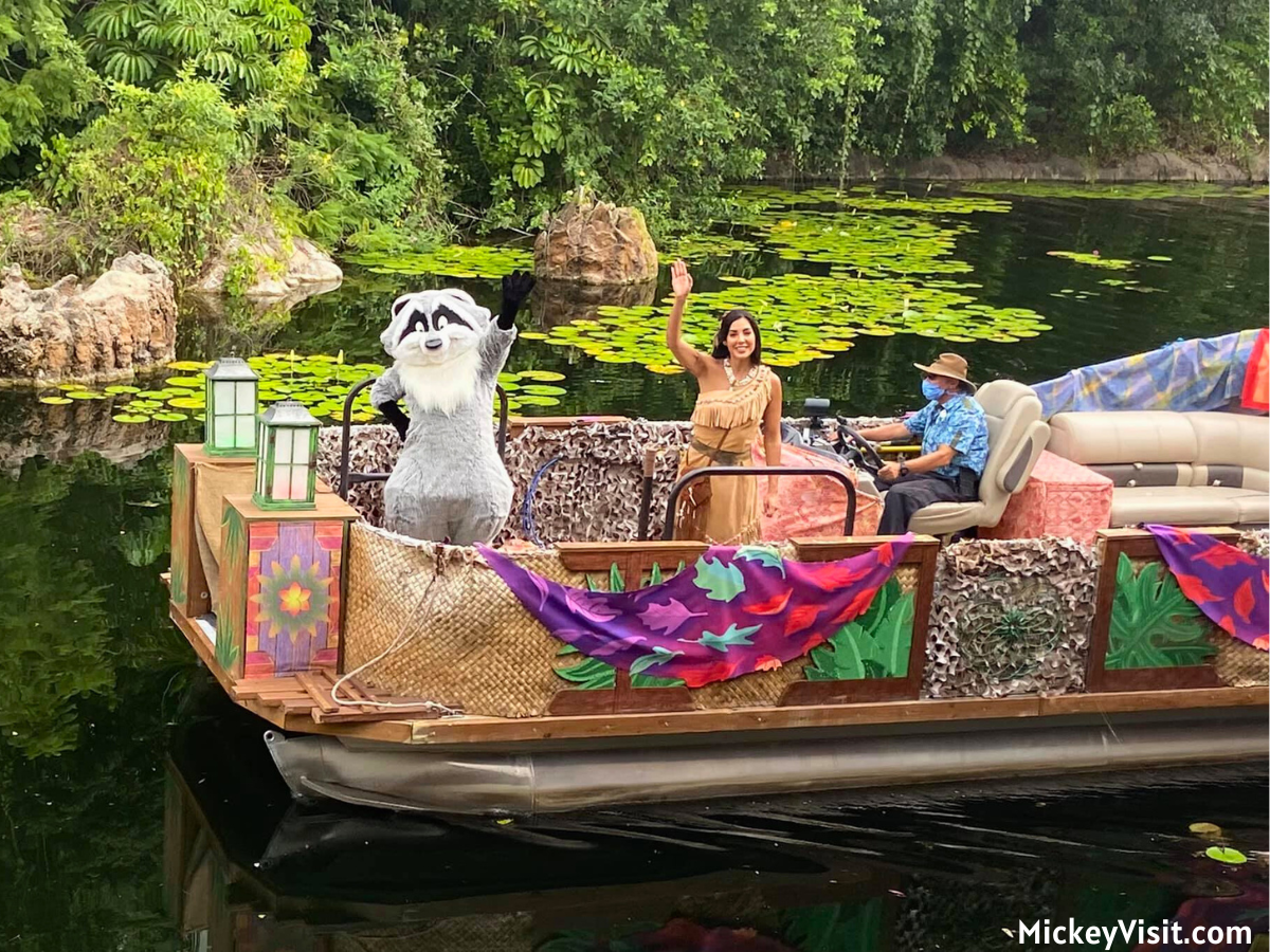 Pocahontas and Meeko Animal Kingdom boat