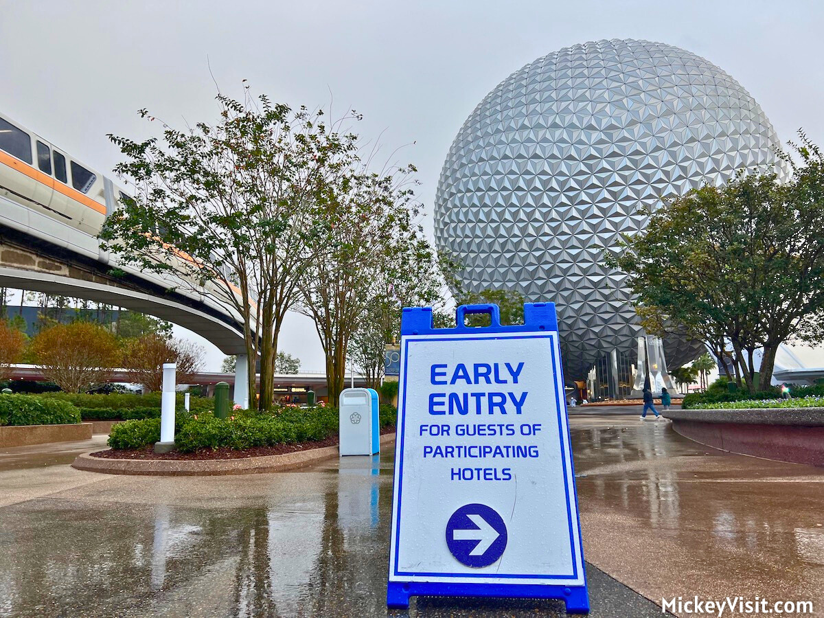 EPCOT Early Entry sign
