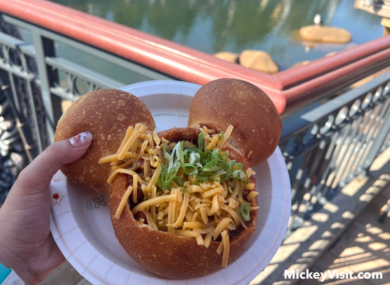 Walt's Chili in a Mickey-shaped Bread Bowl