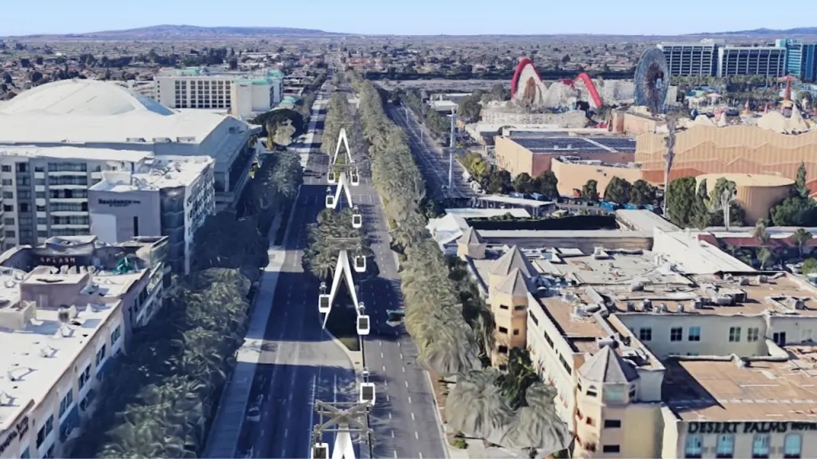 proposed gondola system Anaheim Resort area concept art