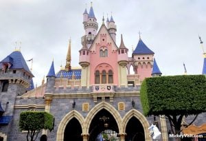 Disneyland castle view from Fantasyland side