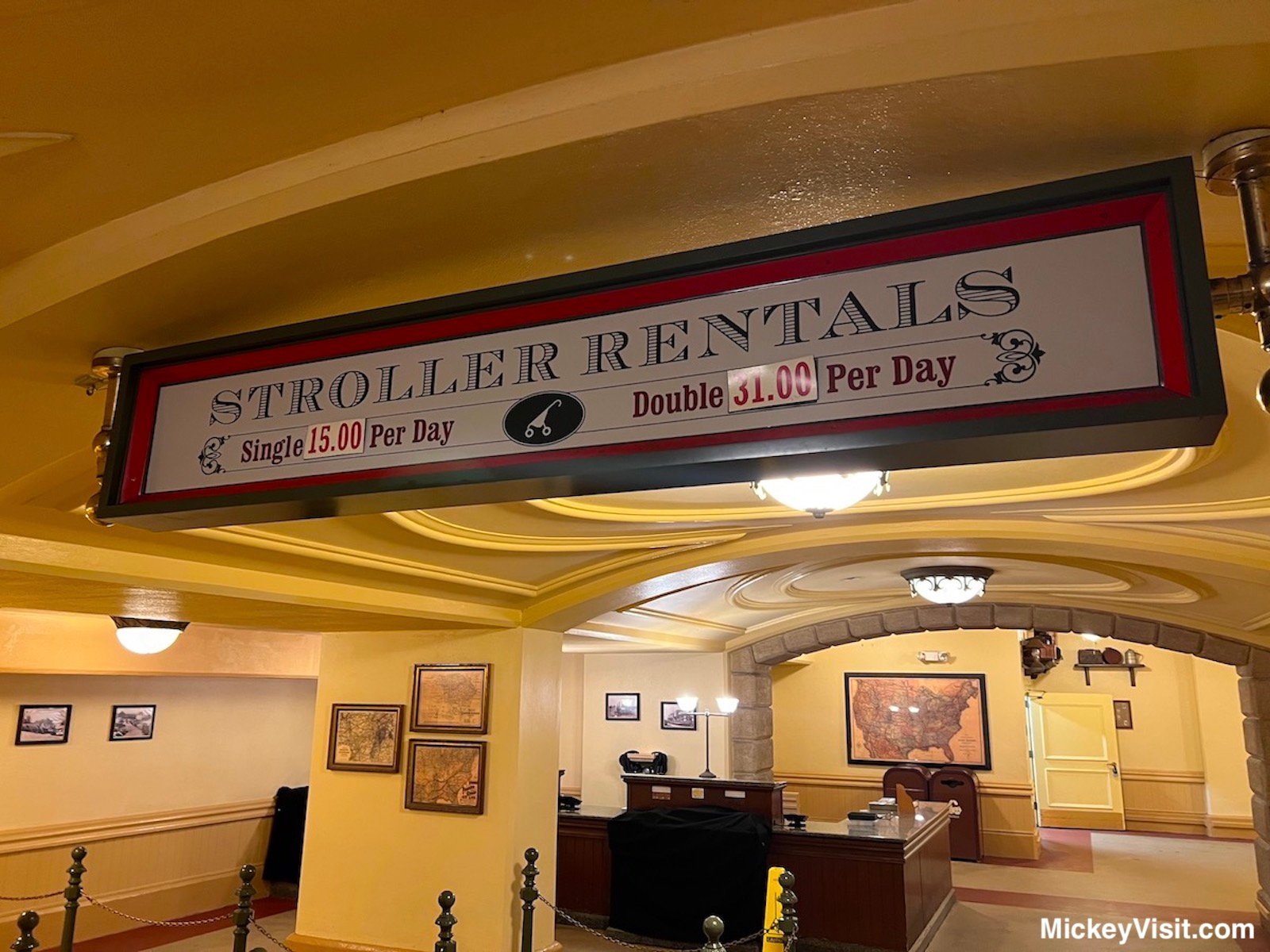 stroller rental sign Disney World