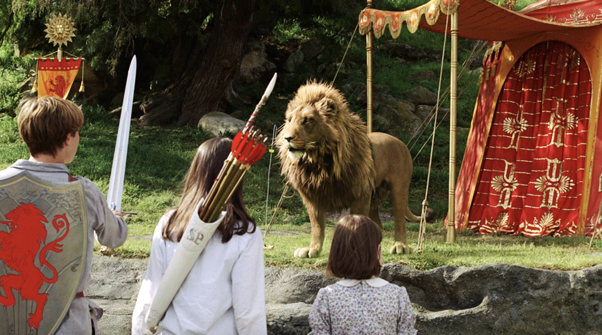 Narnia children and lion