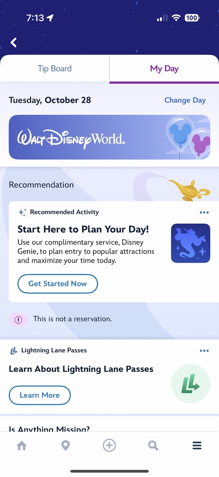 Disney World app My Day
