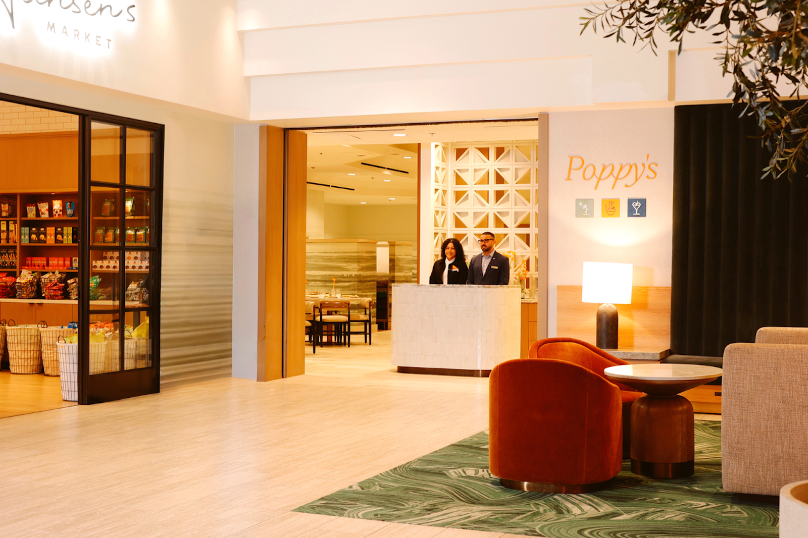 Poppy's Restaurant entrance at Hilton Anaheim