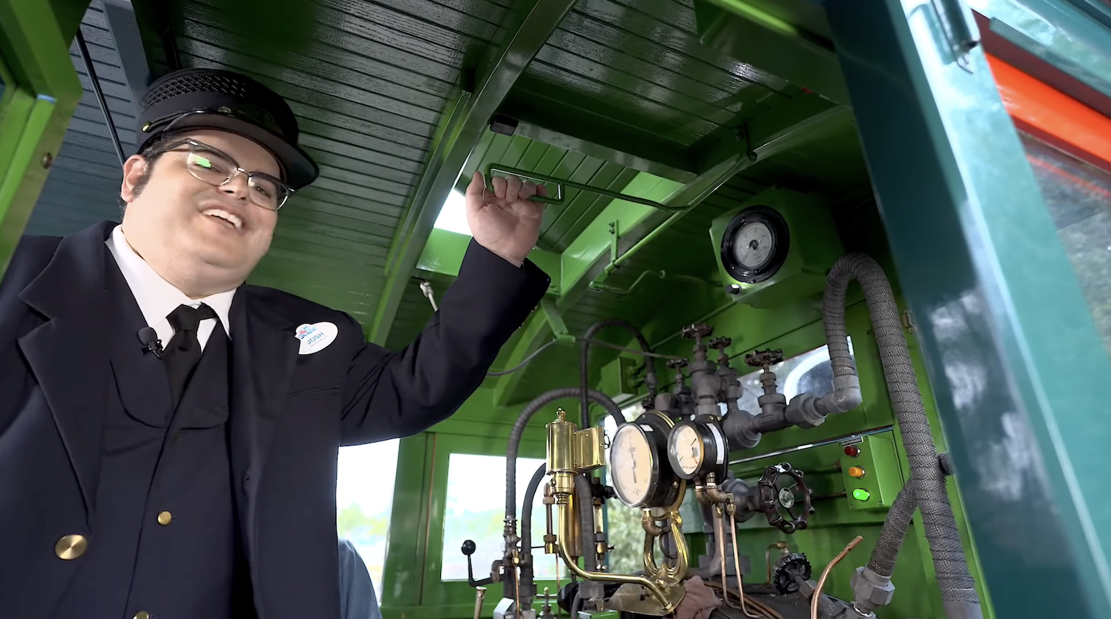 Josh Gad Disneyland Railroad conductor