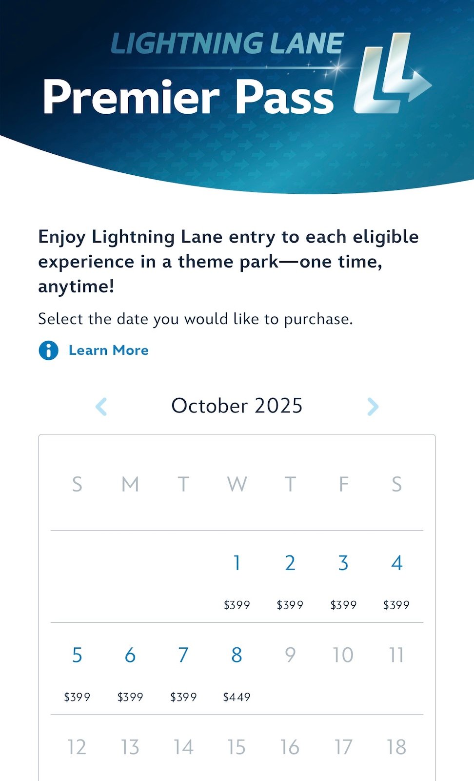 Lightning Lane Premier Pass pricing change