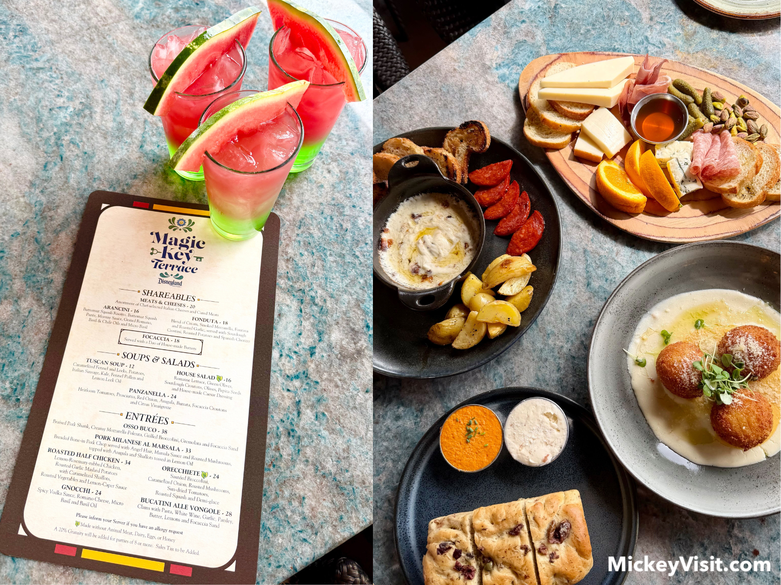 Magic Key Terrace new menu at Disneyland