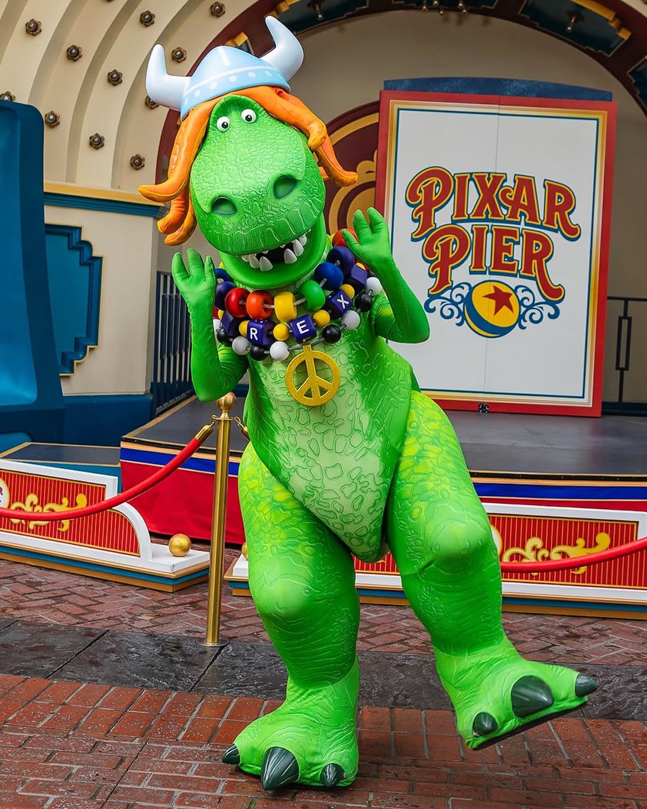 Partysaurus Rex at Pixar Pier