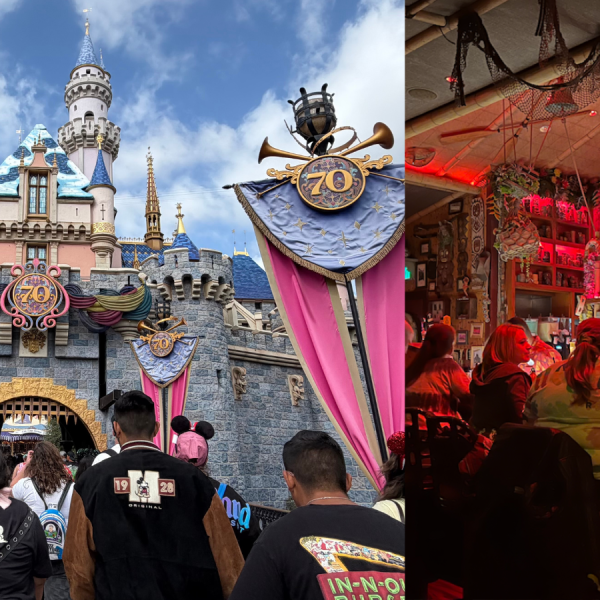 disneyland castle with snow