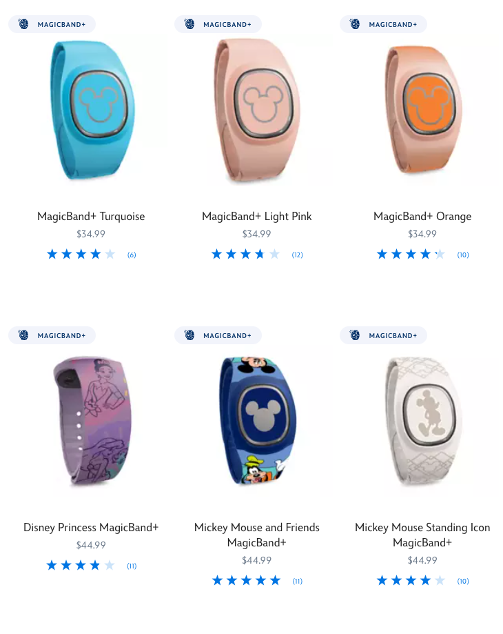 magic band selection in disney store