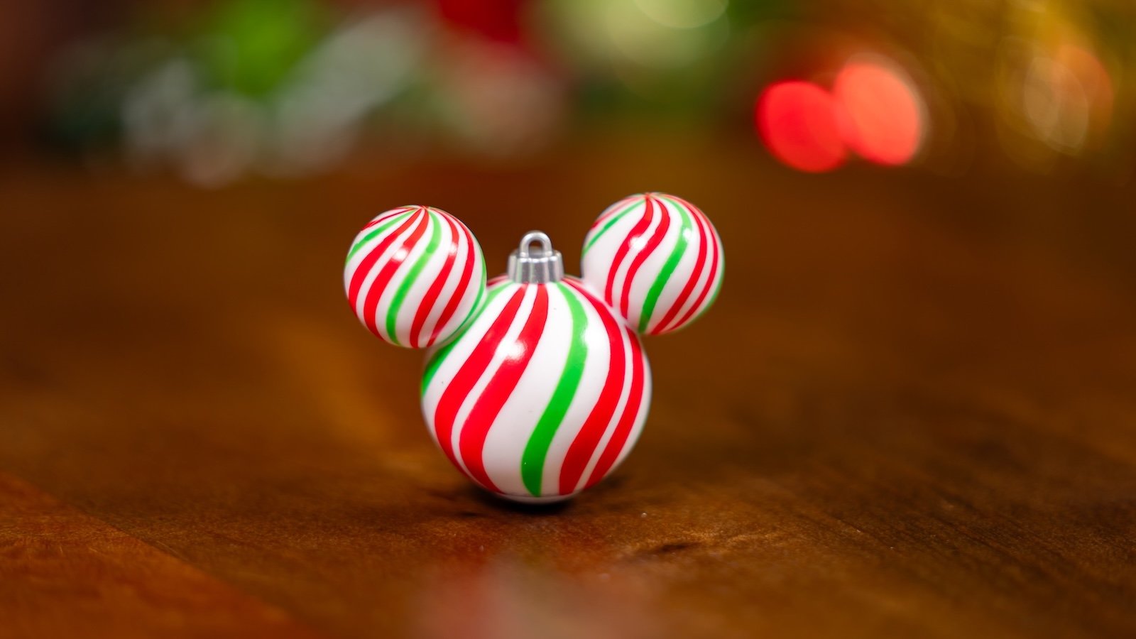 Holiday Striped Mickey Mouse-shaped Glow Cube