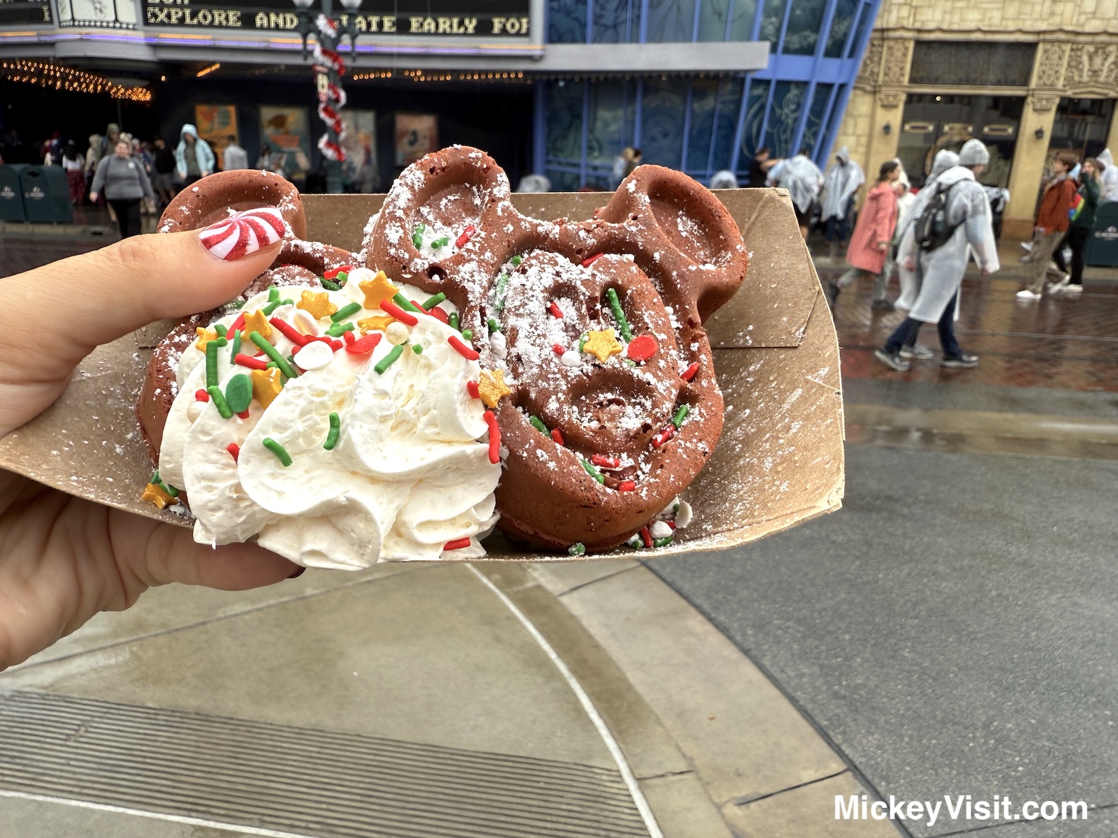 Red Velvet Mickey-shaped Waffles