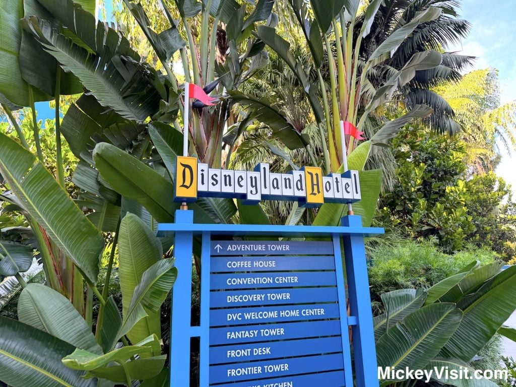 Disneyland Hotel directions sign