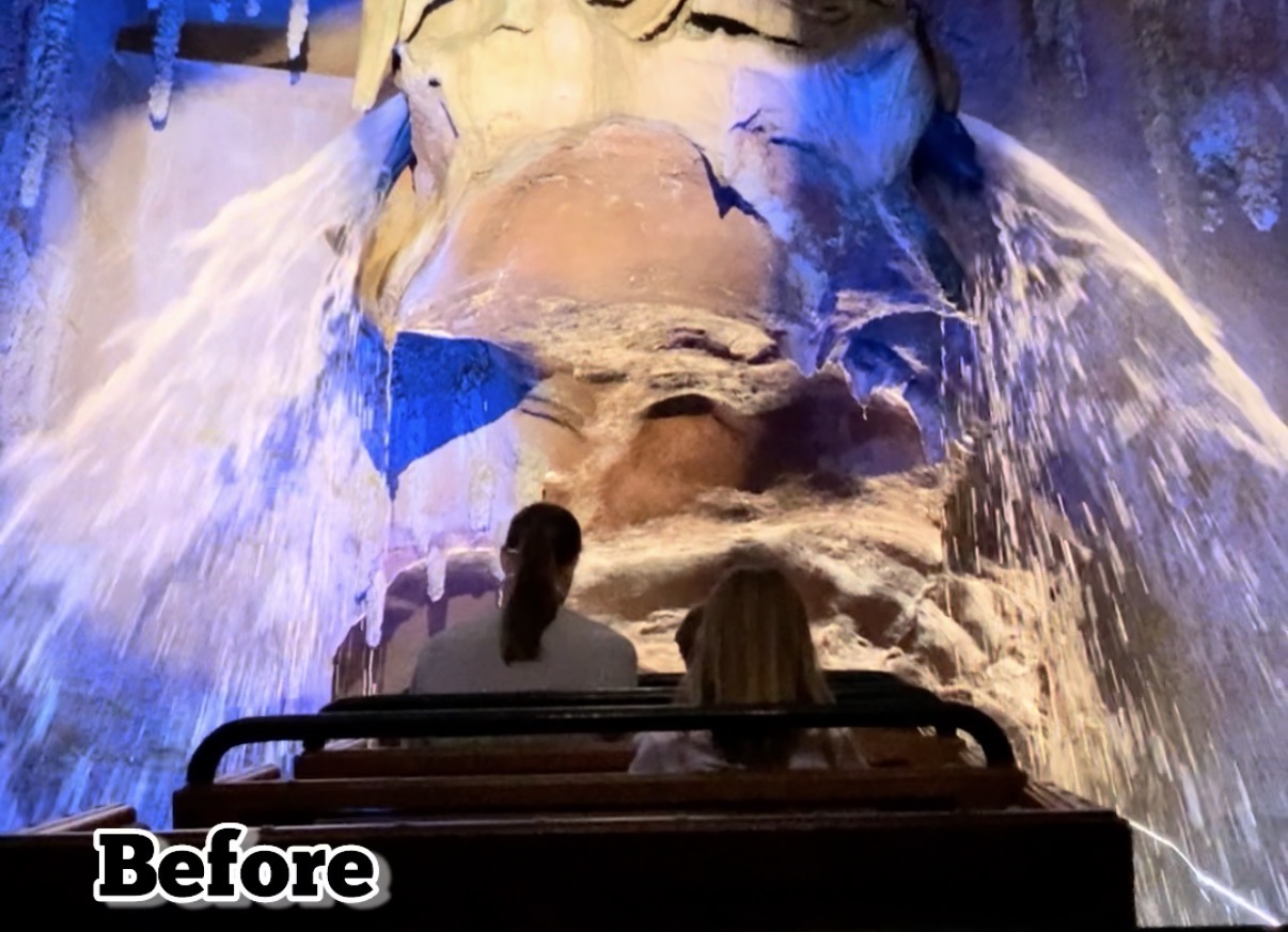 big thunder mountain water fall scene