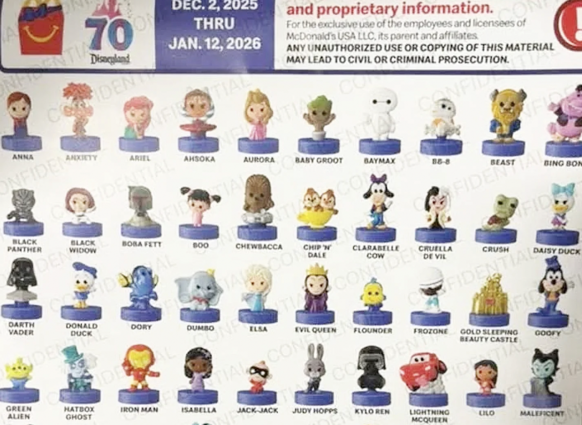 list of mcdonalds happy meal toy characters