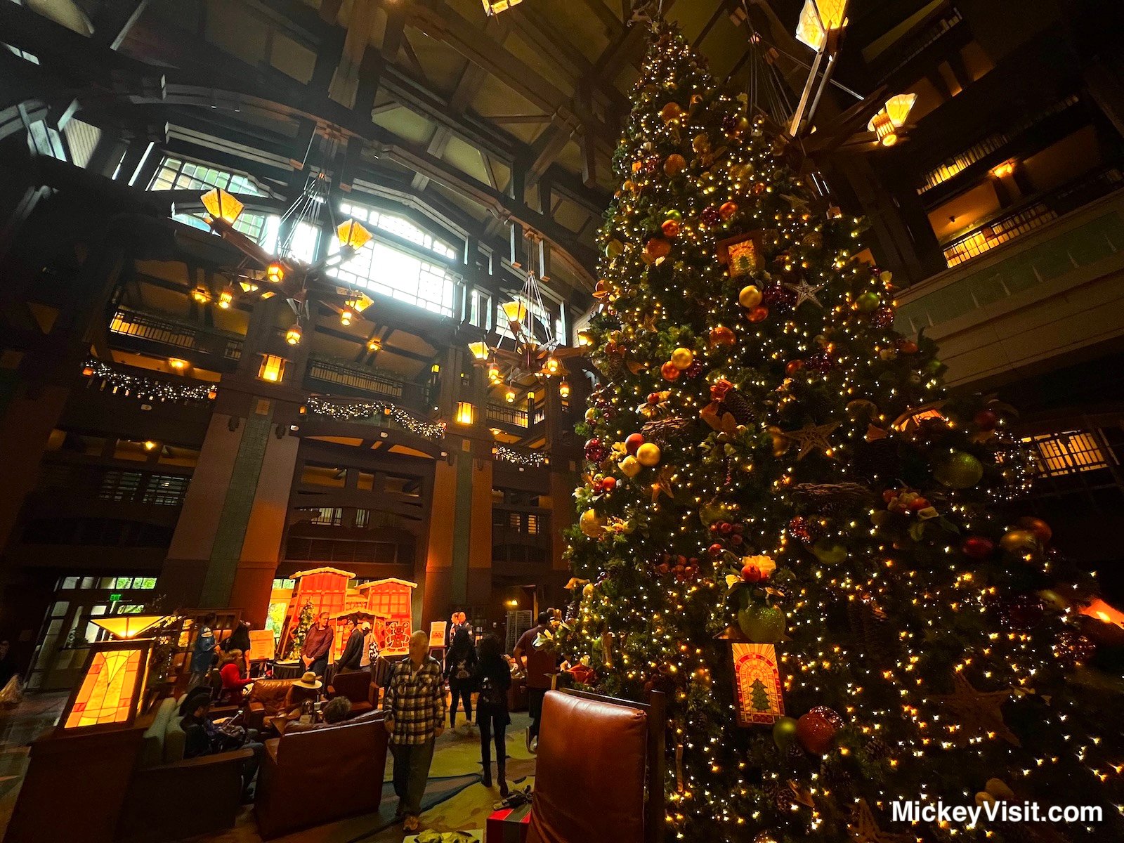 Disneyland Christmas tree Grand Californian lobby