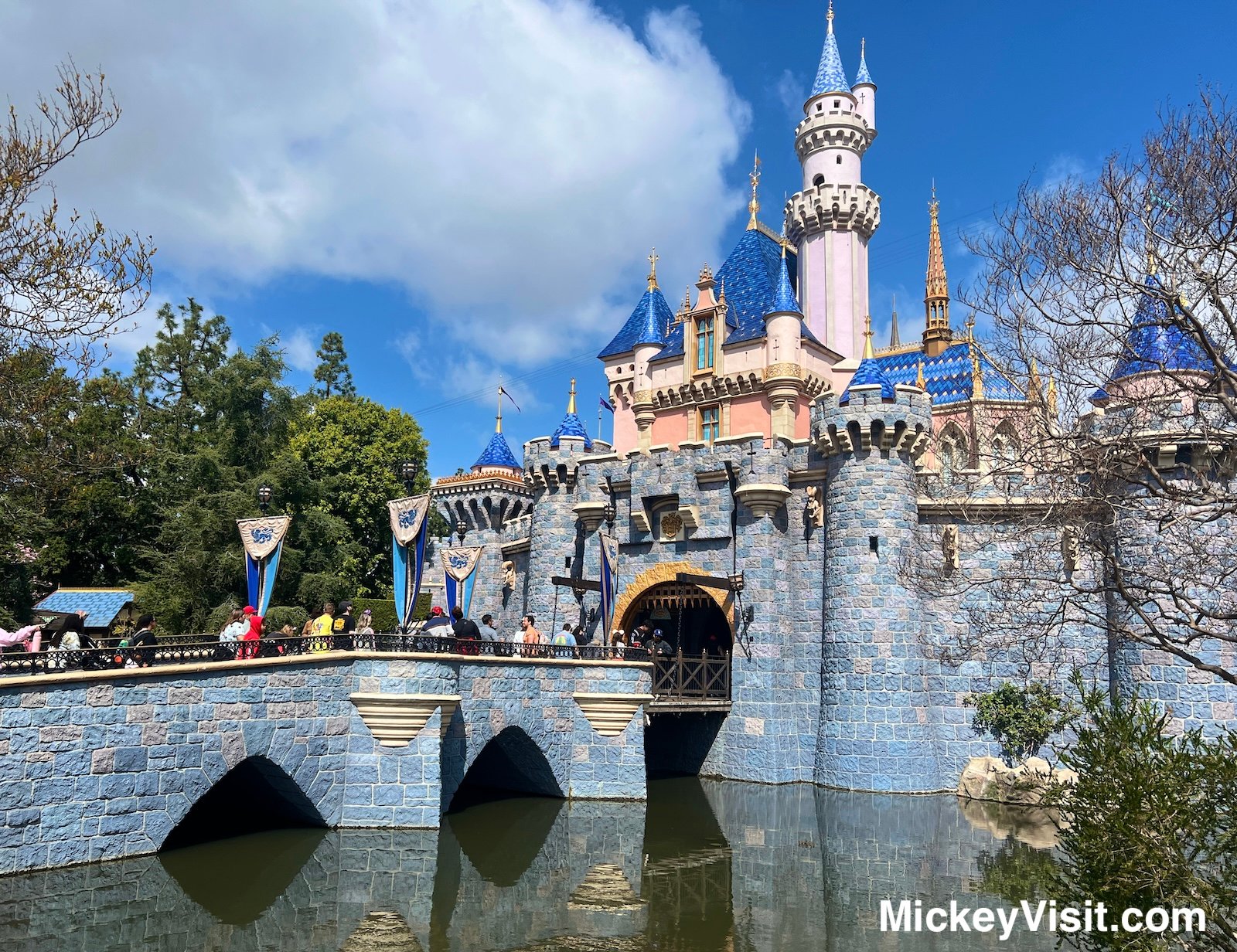 Disneyland Sleeping Beauty Castle with blue skies