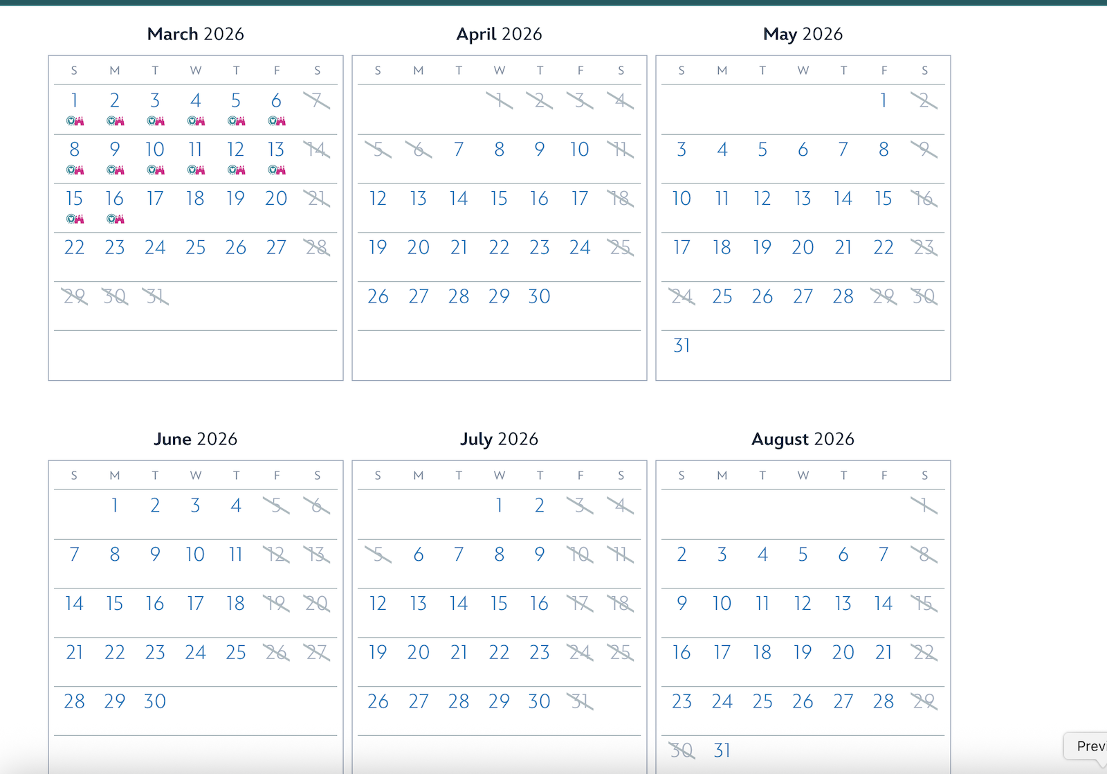 Explore Key summer blockout dates