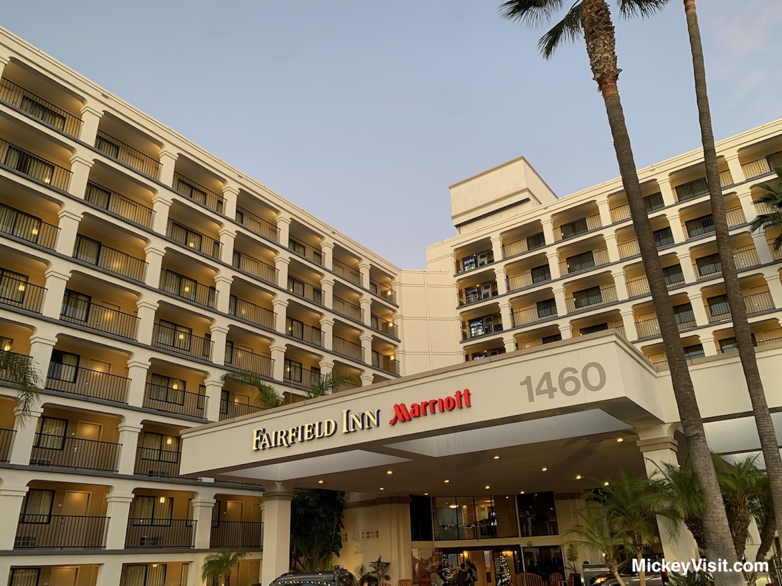 Fairfield Inn Anaheim entrance near Disneyland