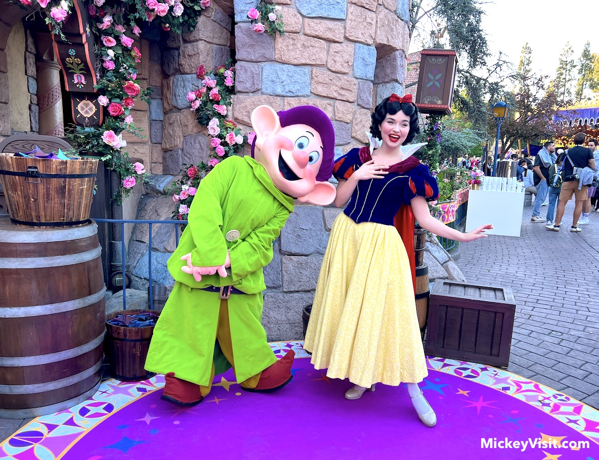disneyland fantasyland dopey and snow white