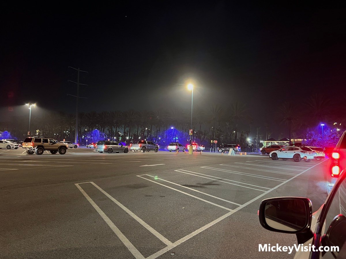 downtown disney parking exit line