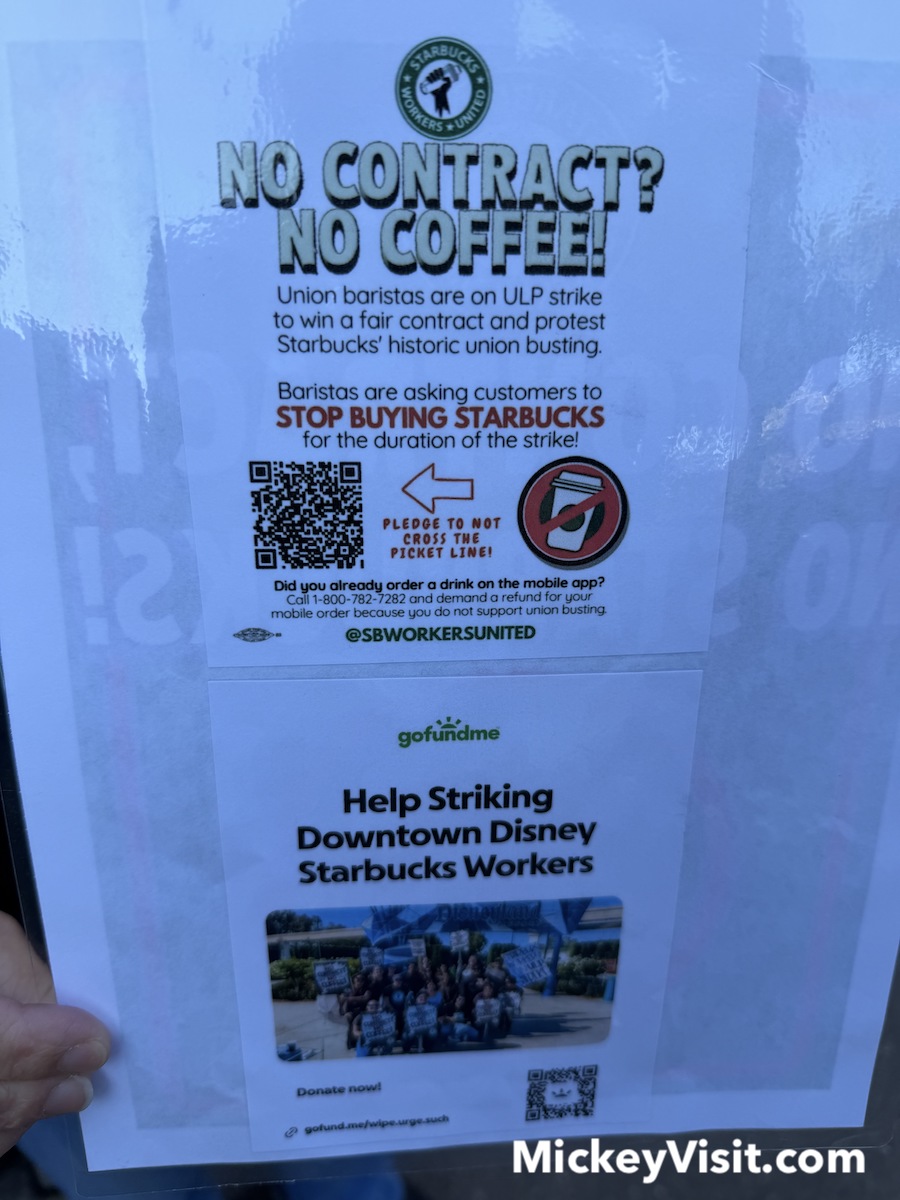 downtown disney strike sign