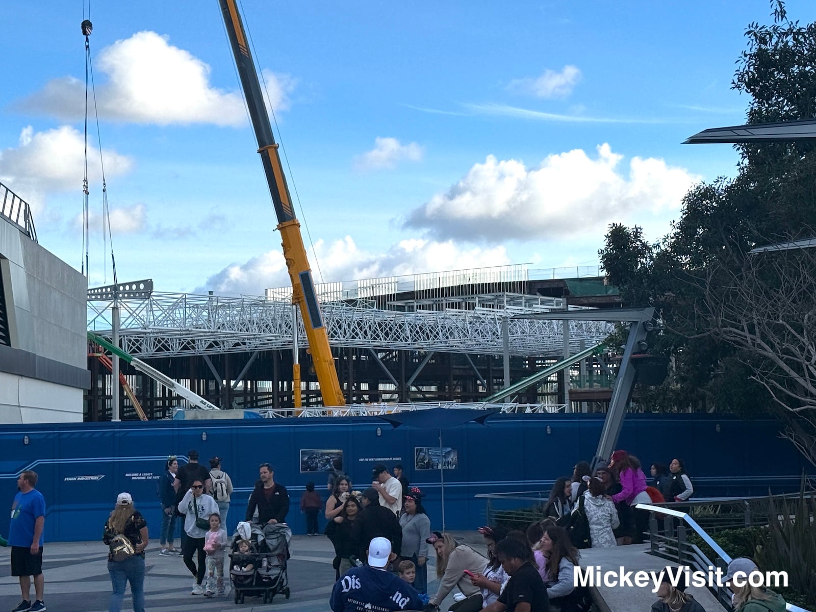 Avengers Campus construction walls