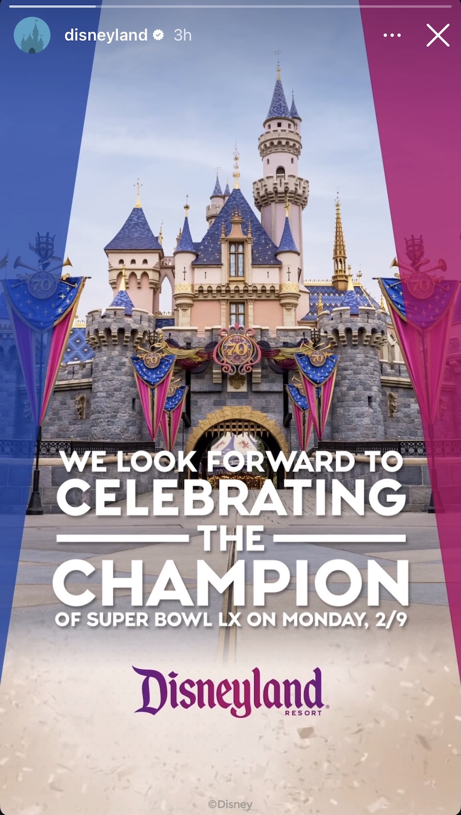 Super Bowl announcement Disneyland