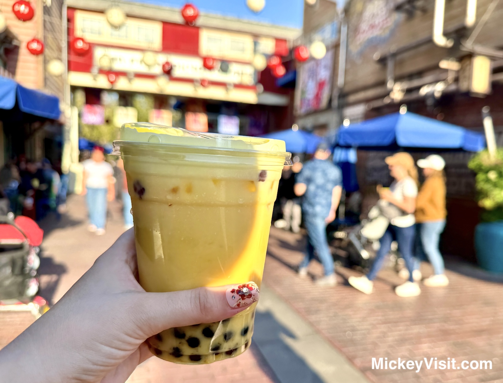 Mango Milk Tea with brown sugar tapioca spheres Lunar New Year Disney California Adventure